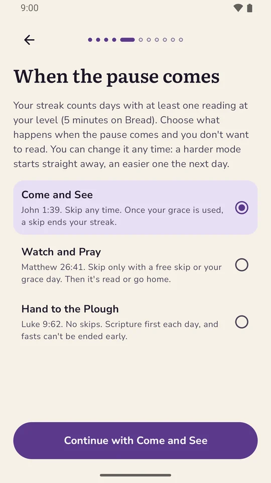 When the pause comes: three modes, Come and See, Watch and Pray, and Hand to the Plough.